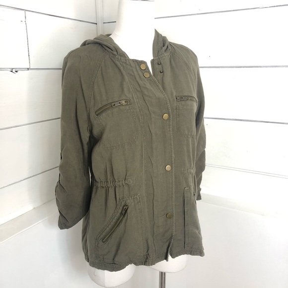 cinched waist utility jacket